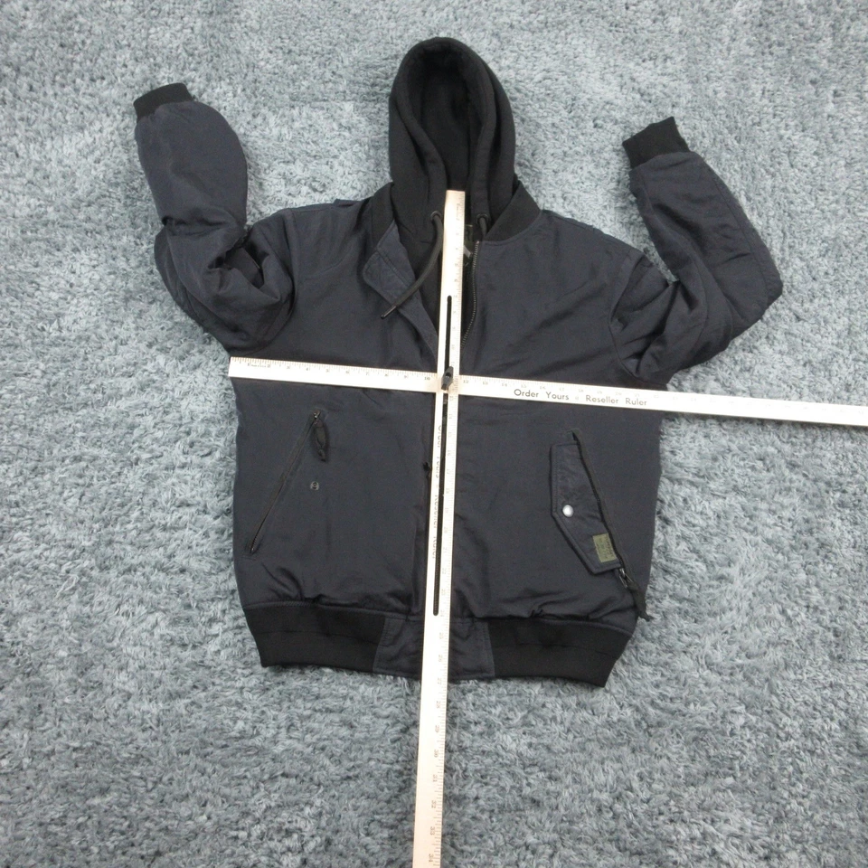 Superdry Jacket Mens Medium Hooded Bomber Quilted Zip Utility Wear M5011722A - Image 2 of 4