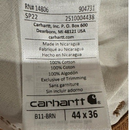 Carhartt B11 Loose Fit Washed Duck Utility Work Pants Men 44x36 Brown Carpenter thumbnail 7