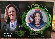 Decision 2024 KAMALA HARRIS Lime Foil COMMEMORATIVE COIN #HC3 #'d 1/3