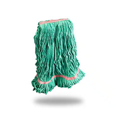 Large String Mop Premium Blended Looped-End Wet Mop Head Green 