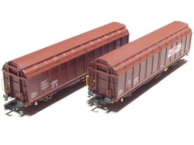 MTR-EXCLUSIVE MTR Exclusive N H24684 ÖBB 2x 2achsiger Schiebewandwagen RCA braun OVP NEU