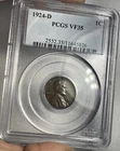 1924-D LINCOLN WHEAT CENT GRADED PCGS VF35