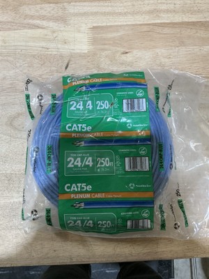 Syston Cable Technology Cat5E 250 ft. Blue 24-4 Plenum Twisted Pair Cable