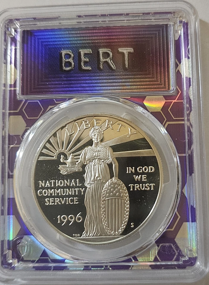 1996-S  Commemorative National Community Service Silver Dollar PCGS PR70DCAM - Image 2 of 2