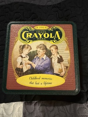 Crayola 1994 Childhood Memories Collectible Advertising Tin Green Red Yellow