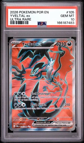 2026 POKEMON POR EN-PERFECT ORDER ULTRA RARE #105 YVELTAL EX PSA 10