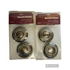 4 Vtg Medallion Round Curtain Tie Backs 3” Federal Colonial Style New Old Stock