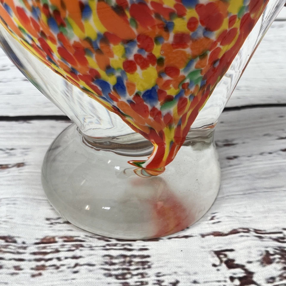 Murano Style Hand Blown Art Glass Colorful Large Rooster 9 3/4" Tall - Image 4 of 4