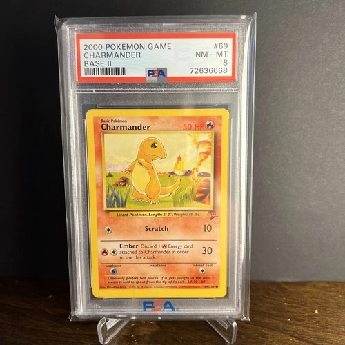 2000 Pokemon Base Set 2 Charmander #69 - PSA 8 NM-MT