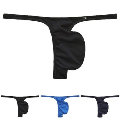 Herren G String Unterwäsche mit geformtem Bulge Pouch T Back Low Rise blau schw