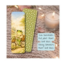 Cottagecore Frog Bookmark, Whimsical Floral B...
