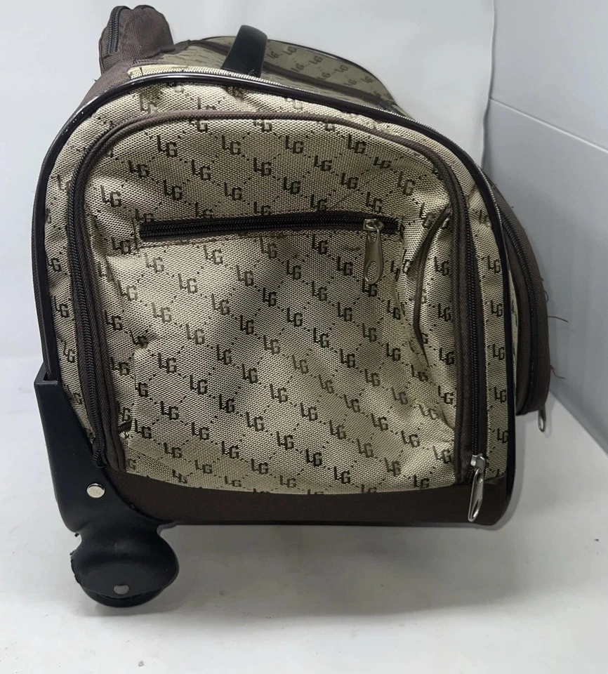 Estuche con ruedas de viaje vintage Lori Greiner Weekender muchos bolsillos. Foto 2 de 4