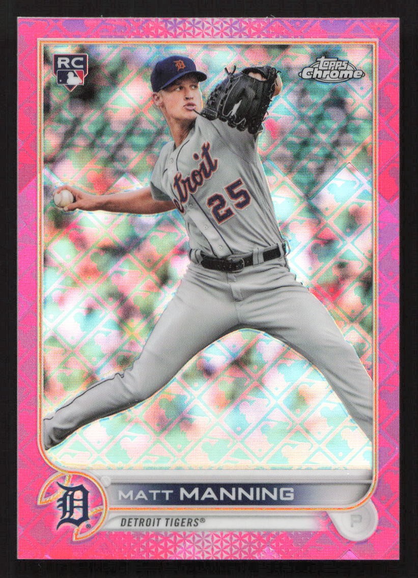 2022 Topps Chrome Logofractor Matt Manning Pink #/199 RC Rookie #34 Card