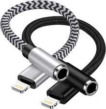 2Pack Iphone Headphone Adapter, [Apple Mfi Certified] Lightning to 3.5Mm Headpho