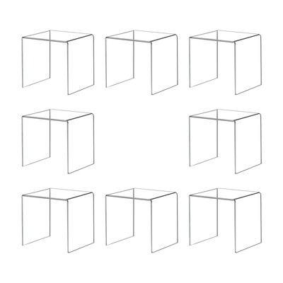 8 Pack Clear Acrylic Riser Square Display Stand For Cupcakes, Arts and Crafts...