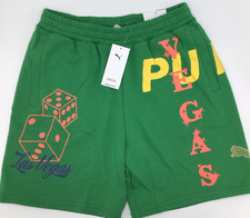 PUMA Men’s Essentials Las Vegas Recycled Cotton Shorts Archive Green Medium NWT