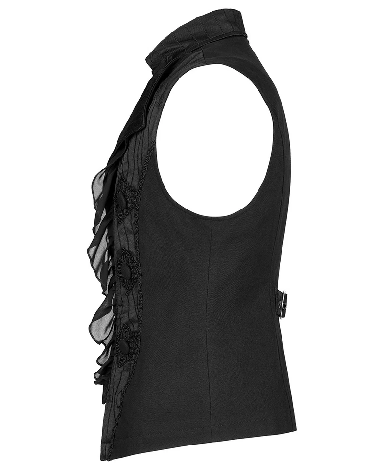 Punk Rave Mens Gothic Steampunk Regency Applique Formal Waistcoat Vest Top Black - Image 3 of 4