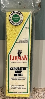 LIBMAN Scrubster Mop Refill, #00105 NEW, sealed, also fits O-Cedar Power Strip. 