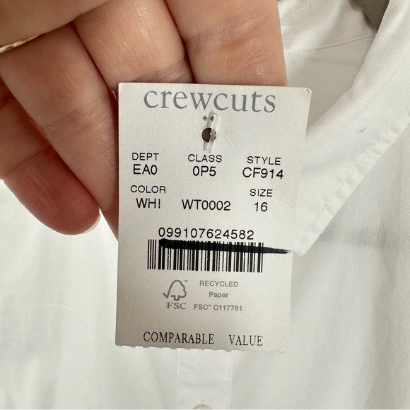 Crewcuts Girls' tie-front button-up shirt Summer Classic Preppy Size 16 NWT - Image 3 of 4