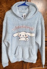 Sanrio Cinnamoroll Blue Sherpa Hoodie Size Large Soft Cozy Fluffy