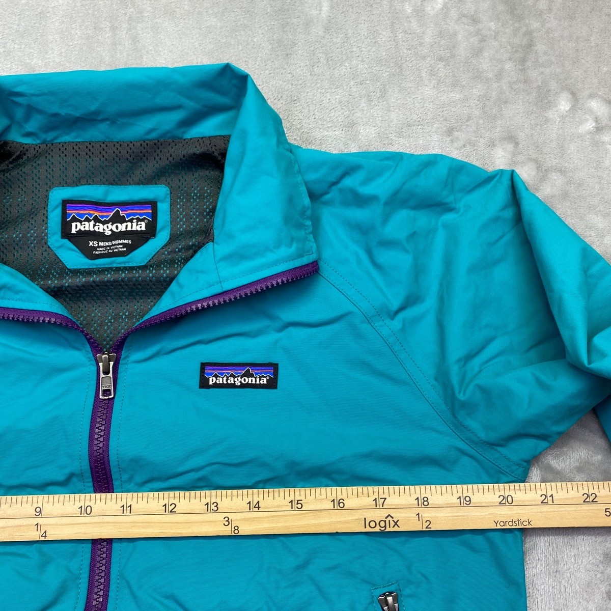 Patagonia Baggies Jacket Mens XS Teal Blue Purple Zip Nylon