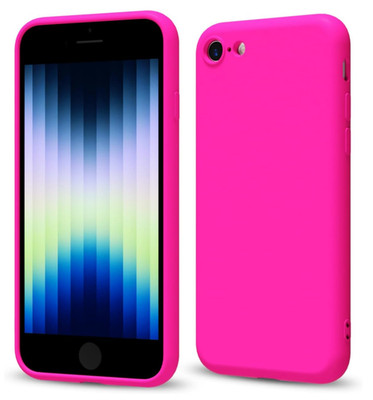 For iPhone SE 2nd 3rd Gen Hot Pink Case Soft Silicone Gel Flexible Phone Cover