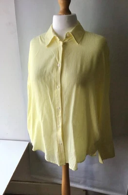 Zara Oversize Yellow Shirt Striped Size M Lightweight Summer VGC - Image 1 of 4