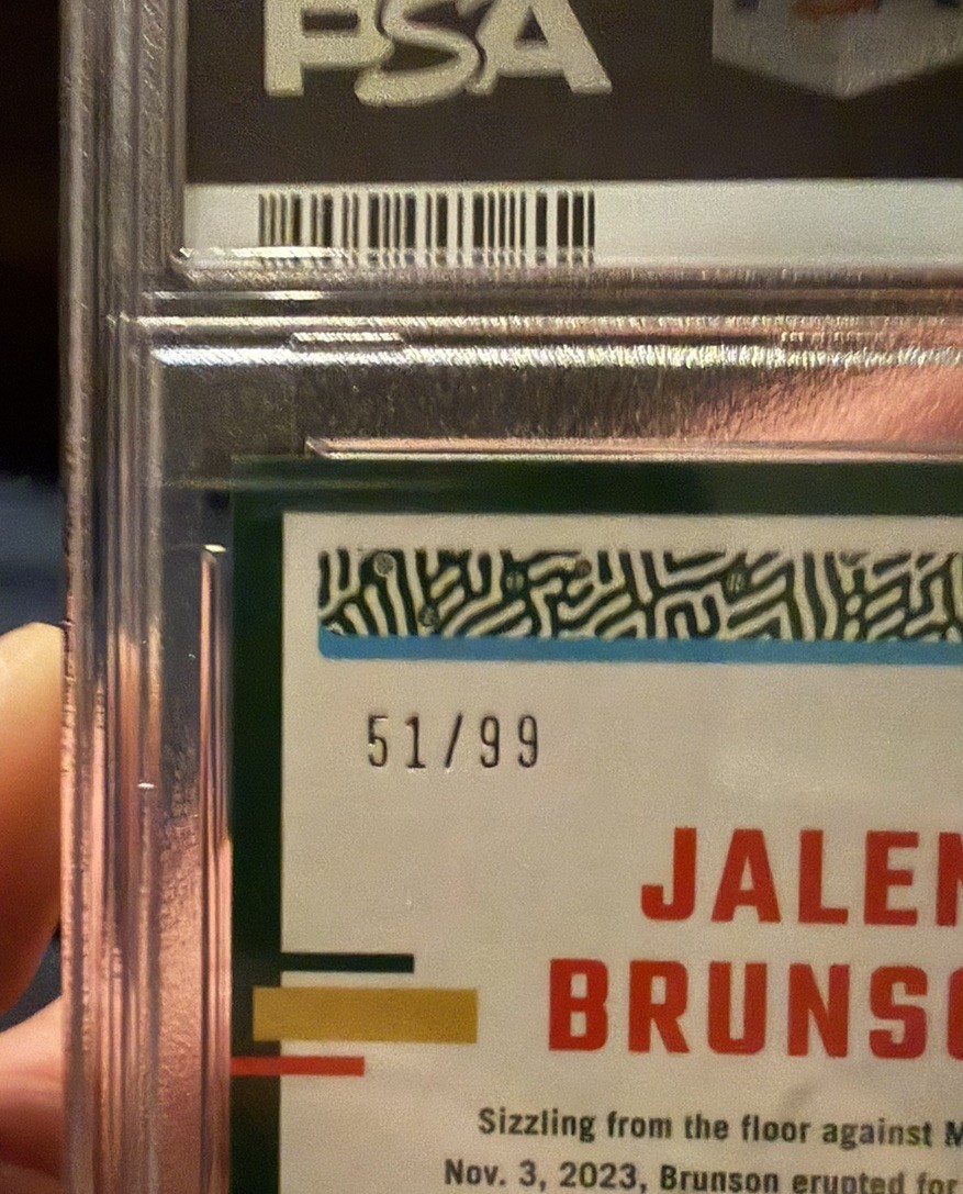 Panini 2023-24 Donruss Optic Hyper Orange Jalen Brunson /99 PSA 10 Pop 1 view 3
