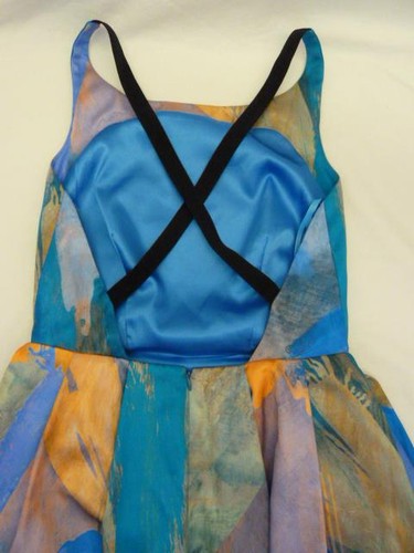 MILLY Italian Silk Abstract X-Back Midi Maxi Party Dress w/Pockets 2 S NWT $925 - Picture 9 of 12
