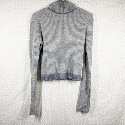 Guest In Residence Women Sweater Sz M Grey Knitters Houndstooth Cashmere Hooded