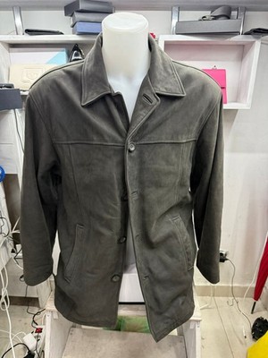ANGELO LITRICO Herren Jacke Mantel Leder dunkelgrau Gr. 58 Cod. AM420