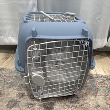 Hard-Sided Plastic Pet Travel Crate Carrier Small w/ Metal Wire Door Handle