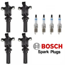 UF162 Ignition Coil & Bosch Iridium Spark Plug For 96-99 Ford Taurus 3.4L Set