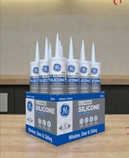 GE GE012 Clear All Purpose Waterproof Silicone Sealant 10.1 oz. Pack of 12 