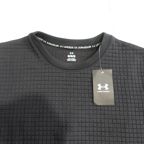 Under Armour Mens Sz M Black Long Sleeve Unstoppable Fleece Textured Sweatshirt - Picture 2 of 11