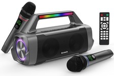 Karaoke Machine with Wireless Microphones,Portable Bluetooth Speaker for 100W...