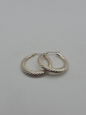 Sterling Silber 925 strukturierte Creolen