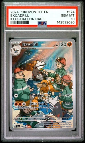 PSA 10 Excadrill 174/162 Tef temporal Forces ILLUSTRATION RARE