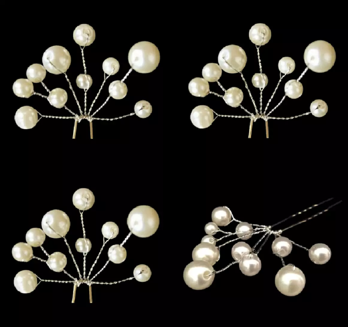 Pearl cluster cheap hair pins