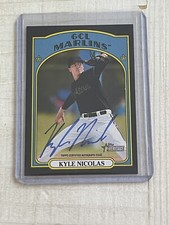2021 Topps Heritage Kyle Nicolas Auto 16/50 Miami Marlins