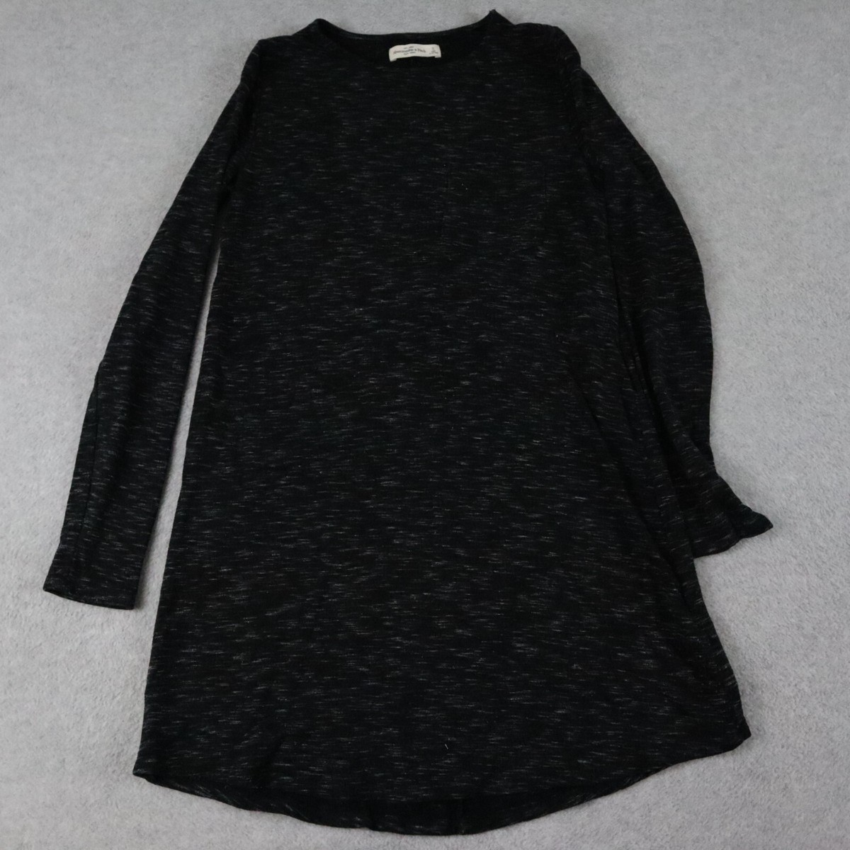 abercrombie and fitch t shirt dress & T-Shirt Womens Small Black Knit Long Sleeve featuring functional belted waist Abercrombie & Fitch Button Up