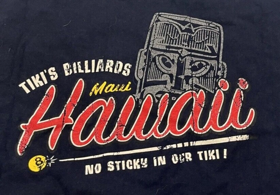 Camiseta De Colección Y2k Aeropostale Tiki's Billar Maui Hawaii Doble Cara L Foto 4 de 4