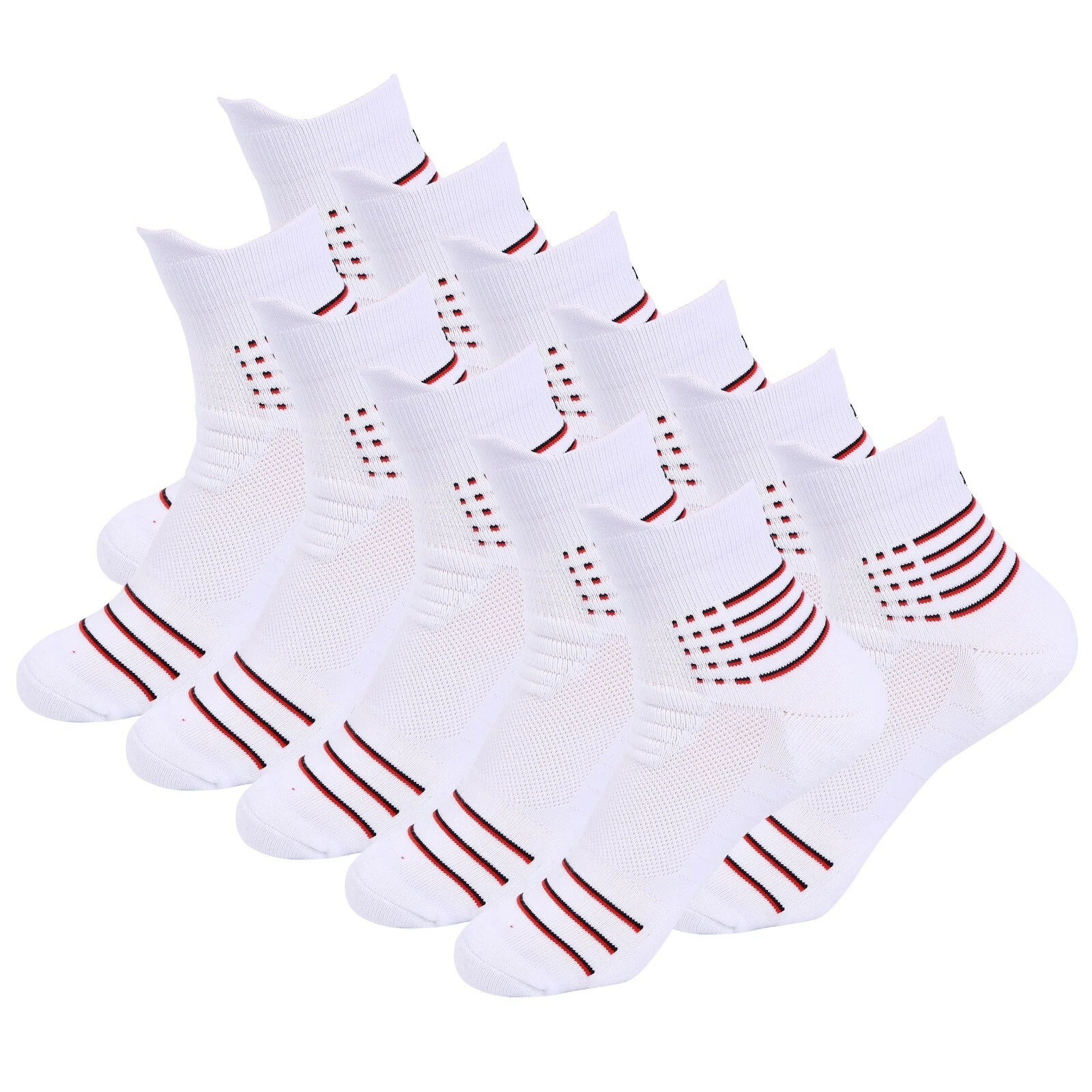 11 Pairs Mens Ankle Quarter Crew Athletic Cotton Casual Cushion Breathable Socks