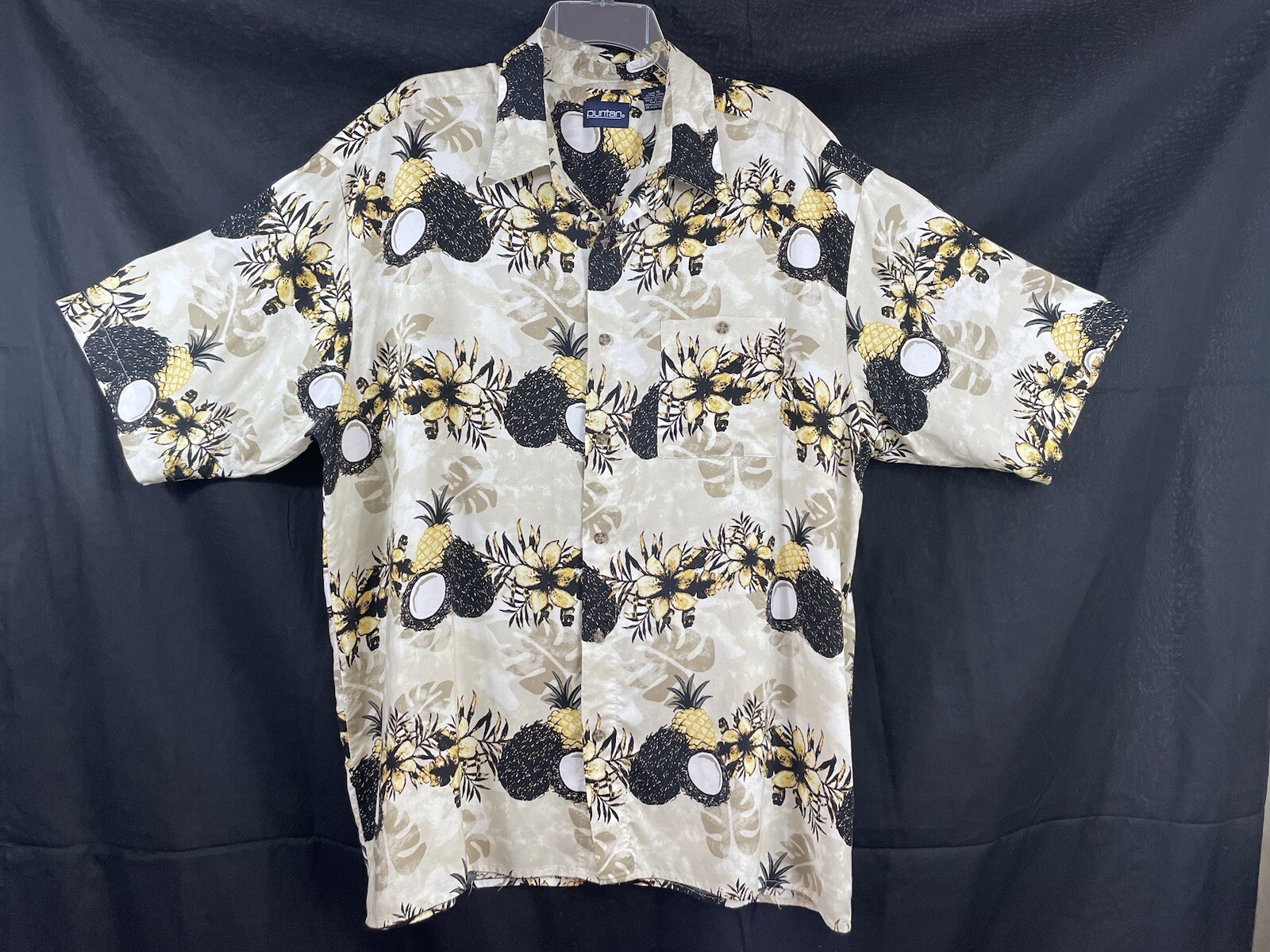 Puritan Men’s Hawaiian Shirt Floral w/Pineapples & C… Gem