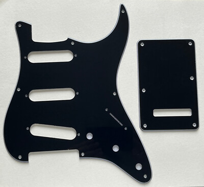 Black For US Fender 57'8 screw Stratocast and Tremolo Cover Back GuitarPickguard