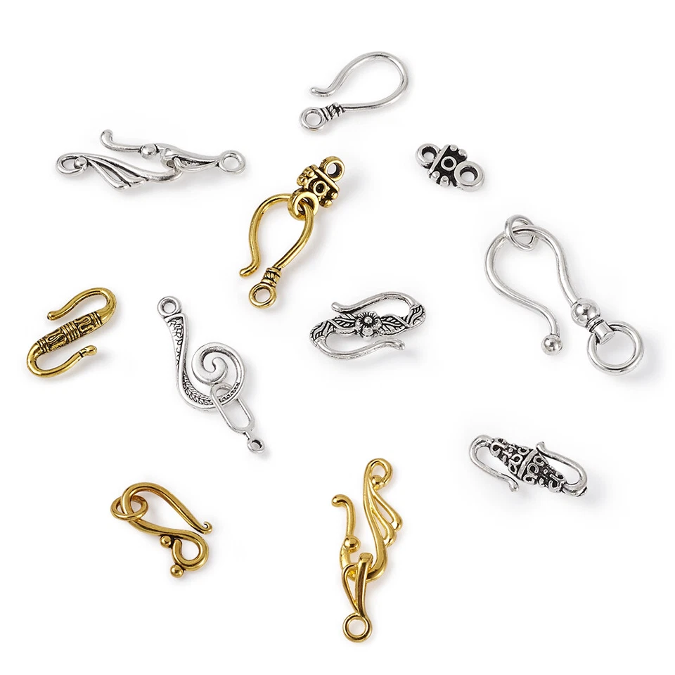 1 Box Tibetan Style Alloy Hook and S-Hook Clasps DIY Jewelry Findings For Crafts - Image 3 of 4