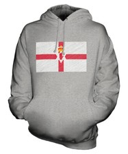 NORTHERN IRELAND SCRIBBLE FLAG UNISEX HOODIE TOP GIFT FOOTBALL