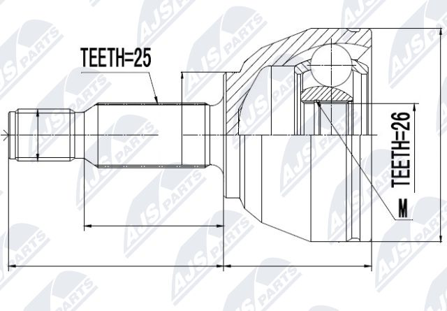 Fits NTY NPZ-FR-017 OUTER CV JOINT - Image 4
