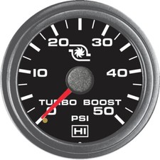 Hewitt 1021024r1hi - Universal Turbo Boost Gauge Kit - 50 Psi Green Lighted