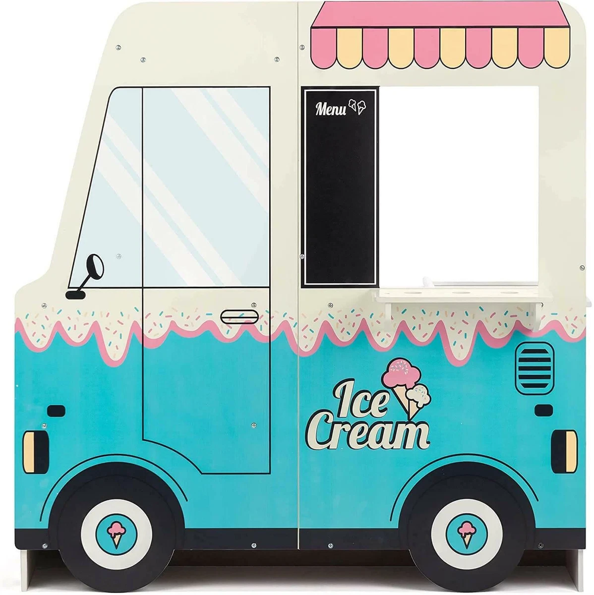 Wooden Ice Cream Van Pretend Role Play Playhouse eBay